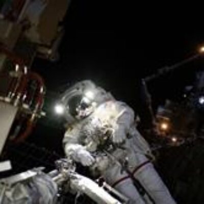 Astronauts Install Hardware on Outside of ISS