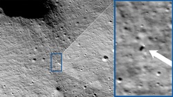 Intuitive Machines’ Moon Lander Lying on Its Side but Still Functional Intuitive Machines’ Moon Lander Lying on Its Side but Still Functional
