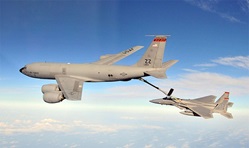 KC-135R Completes First Commercial Aerial Refueling of USAF Aircraft