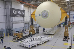 NASA Readies Artemis 2 Core Stage for Vehicle Assembly Building