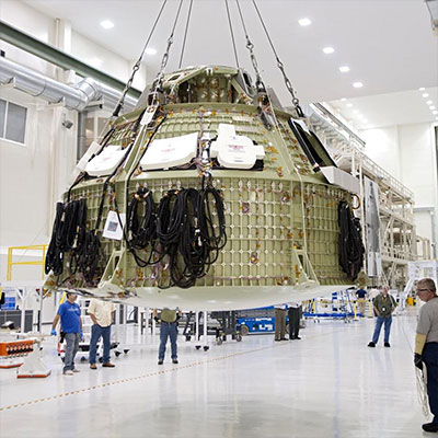NASA Places Artemis 2 Mission’s Orion Capsule atop SLS Rocket in Preparation for 2026 Launch