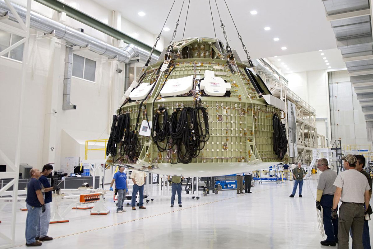 NASA Places Artemis 2 Mission’s Orion Capsule atop SLS Rocket in Preparation for 2026 Launch