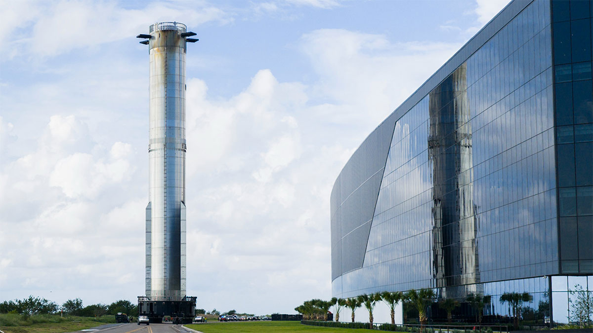 SpaceX Rolls Out Starship’s Super Heavy Booster in Preparation for Monday’s Scheduled Launch