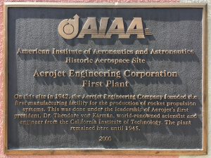 Aerojet First Plant Aiaa Plaque 2000