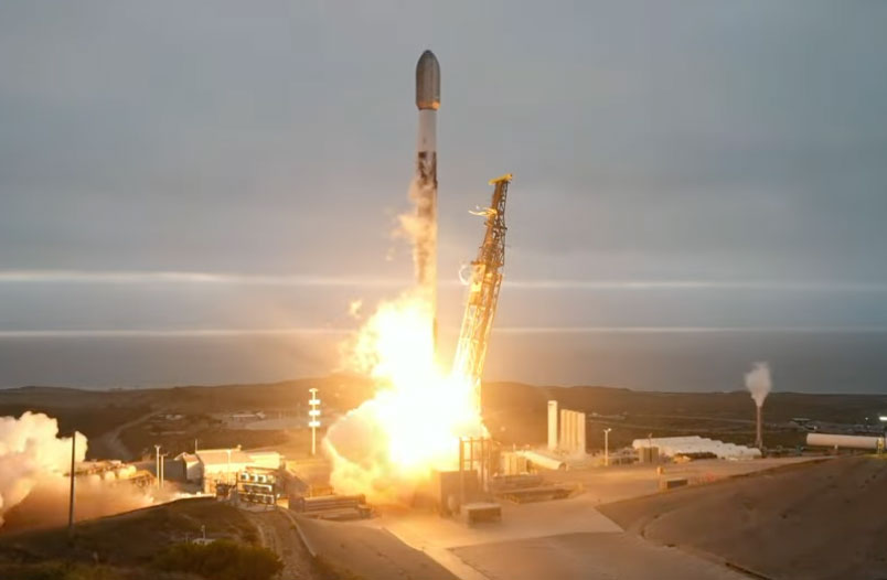 SpaceX Launches 24 Starlink Satellites from California on Falcon 9