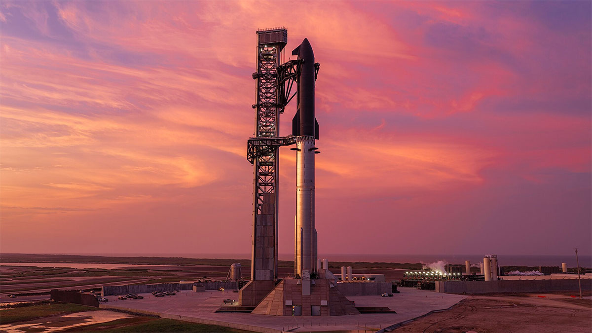 Starship Flight 14 Fully Stacked Ahead of Possible Monday Launch