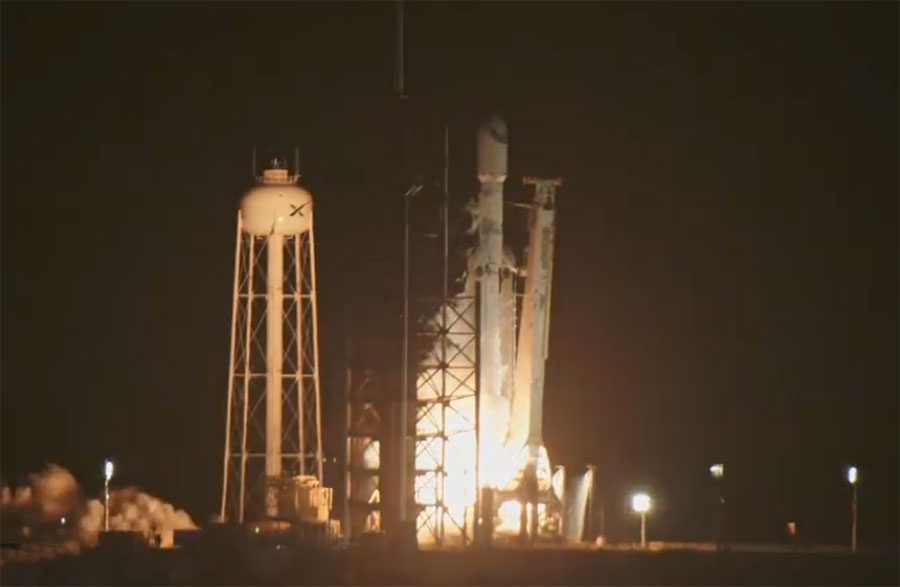 SpaceX Falcon Heavy Launches Classified NRO Mission from Kennedy Space Center